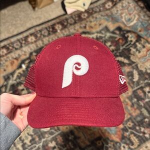 Phillies Maroon Baseball Cap with White Logo